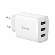 Baseus wall charger Compact 3 x USB white 17w    CCXJ020102