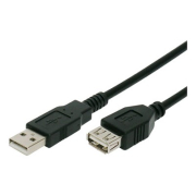  CABLE USB 2.0 A/A MF 3m BLACK18009