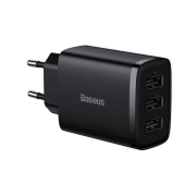 Baseus wall charger Compact 3 x USB black 17w   CCXJ020101