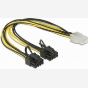 DELOCK Power Cable -8 pin PCIe (6+2) to 6     83433