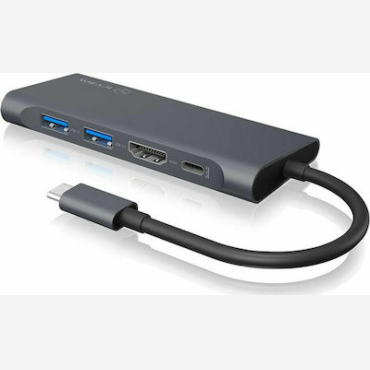 RaidSonic Icy Box IB-DK4022-CPD USB 3.1 Type-C Docking Station Grey